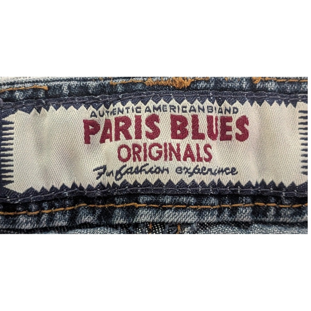 Paris Blues Flare Jeans Women Size 9 Dark Wash Blue Studded Y2K HCR-23518 - Picture 3 of 6